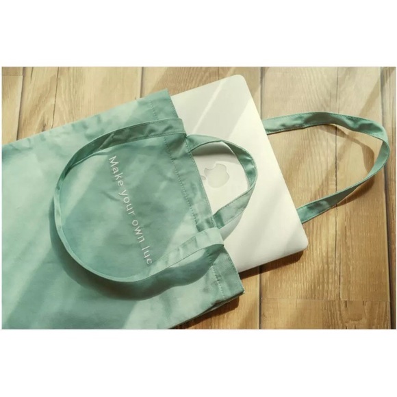 NWT BCZ Blue Green Canvas Shopping Tote Bag - Picture 3 of 8